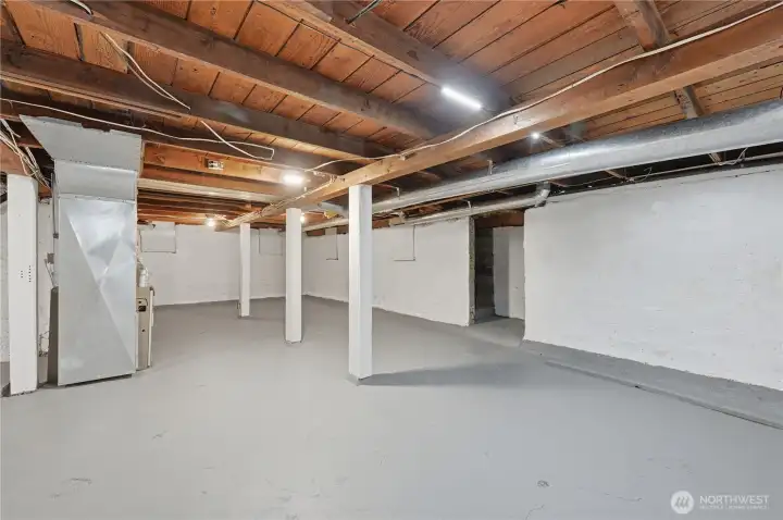 800 Square Foot unfinished basement.