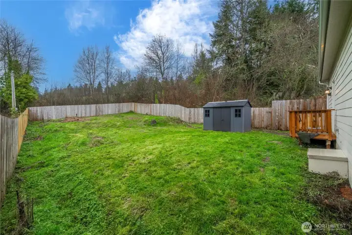 Fully fenced yard.