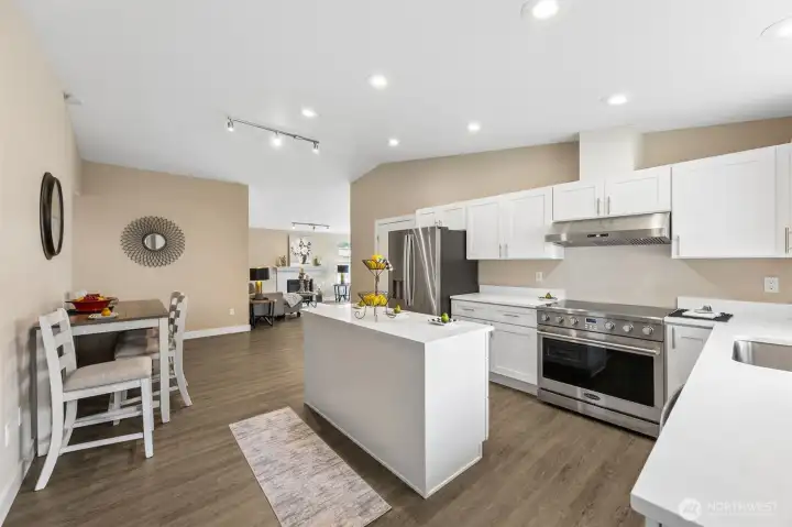 Different angle of kitchen & eating space