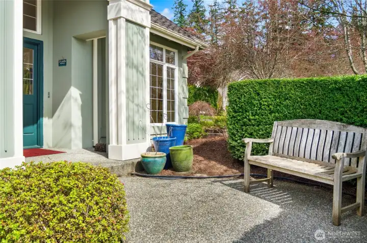 Front patio welcomes you and your guests.