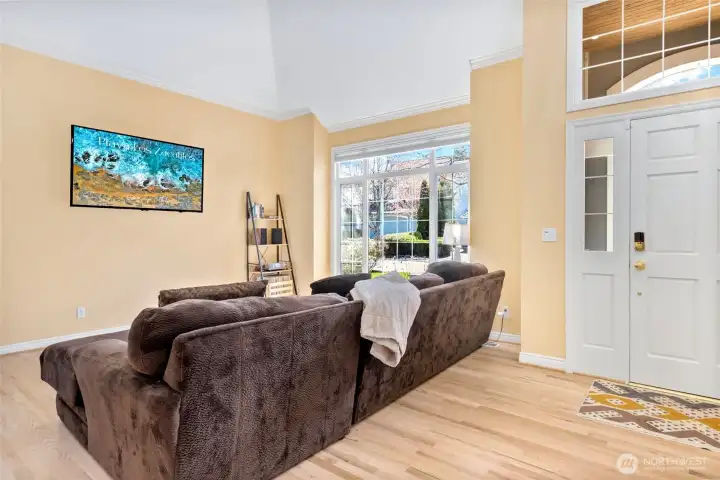 Vaulted ceiling in formal living room.