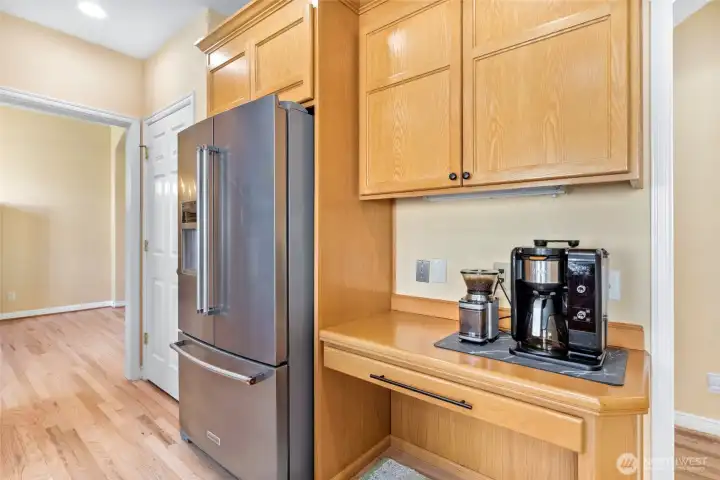 Pantry and built-in desk.
