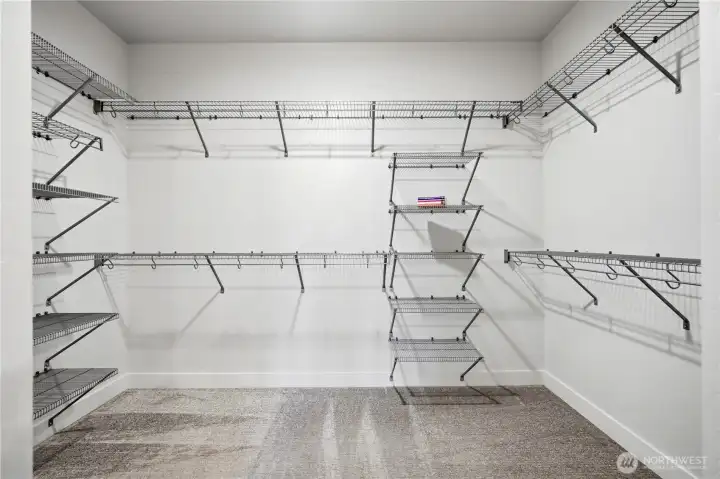 Spacious walk-in closet Spacious walk-in closet