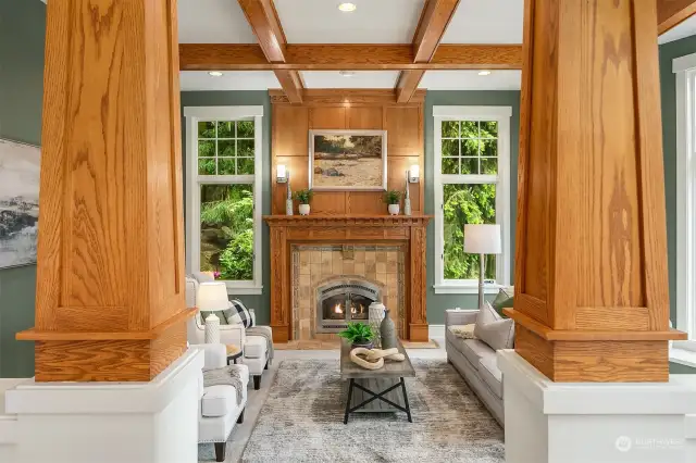 Home Boasts tall ceilings with intricate millwork