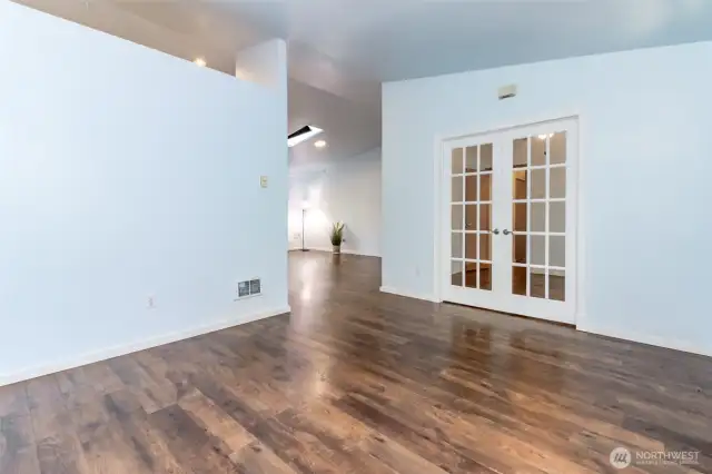 french doors to den