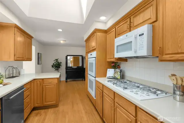 HUGE skylight keeps entertainer's kitchen bright!