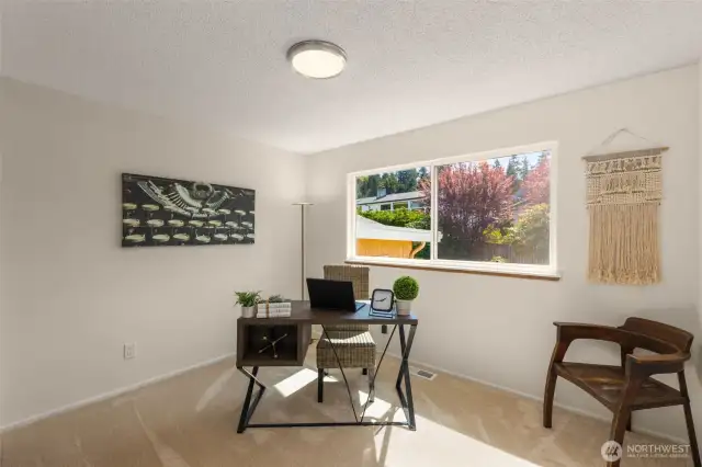 Bedroom overlooking back yard