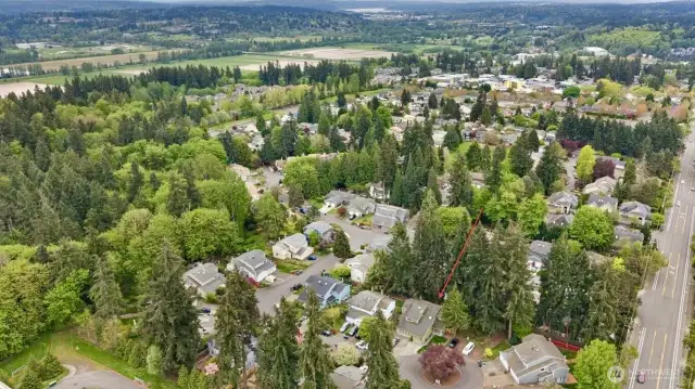 Neighborhood view looking southeast.