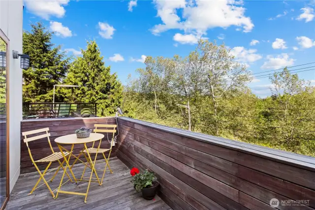 Upper primary private deck - perfect for your morning coffee!