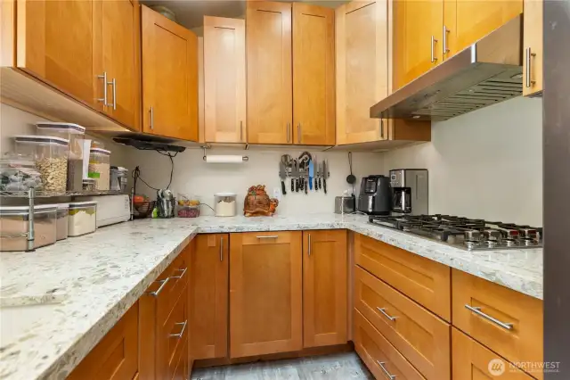 Practical and stylish kitchen layout with ample storage.
