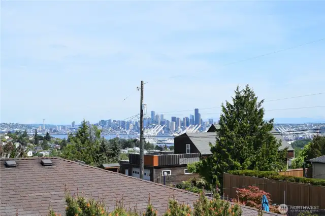 Captivating view of the Seattle skyline waterfront and Space Needle from roof top of this home or from your bedroom if you build more units on this site