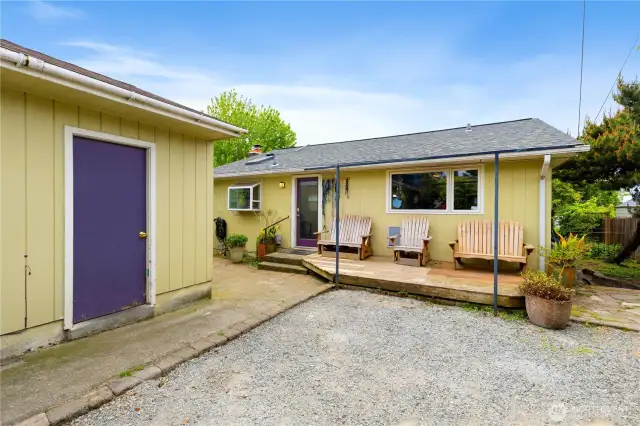 Another view of your large back yard with detached garage shop. There is room to build 3-4 more units on this big lot also