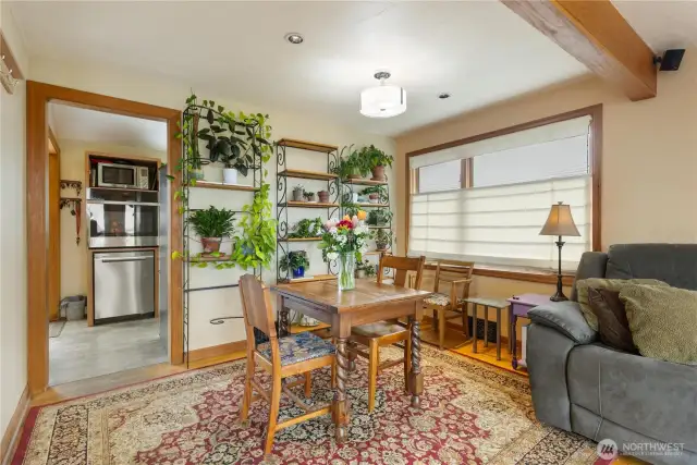 Formal dining area with wood finishes just off kitchen and great room