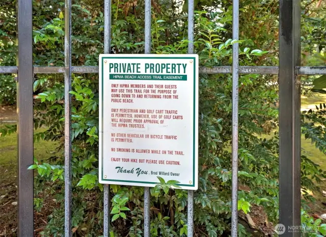 Gate to beach trail