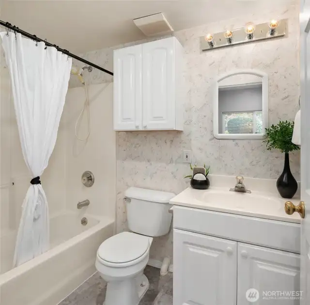 Lower level full bath.