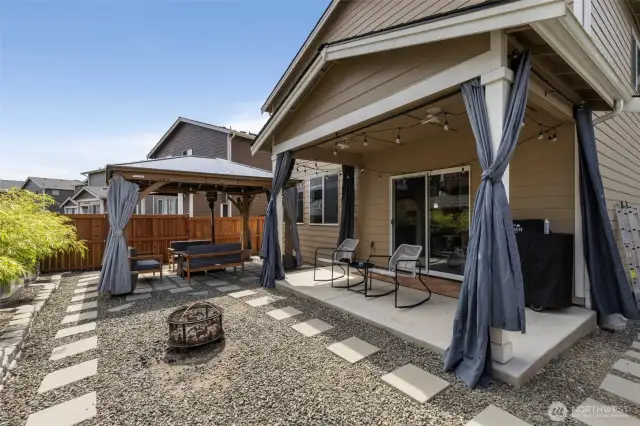 Covered patio and gazebo area