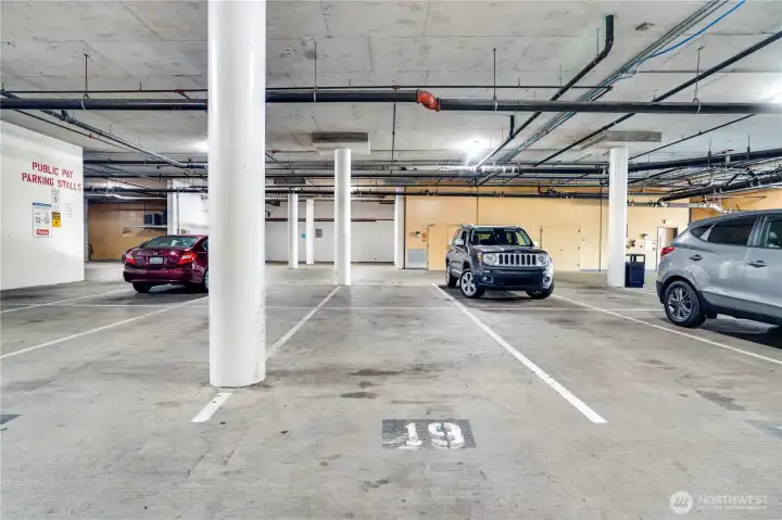 Two parking spots 191 and 194. Conveniently located next to the garage door.