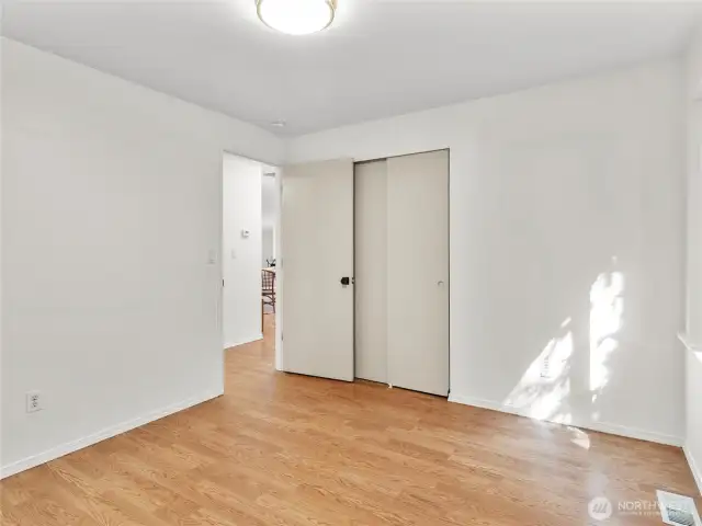 Double sliding door is the closet.