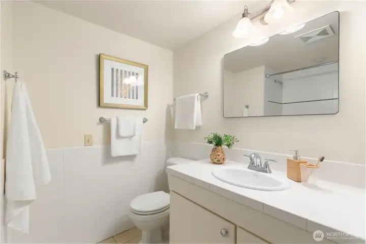 Full bath on the lower level.