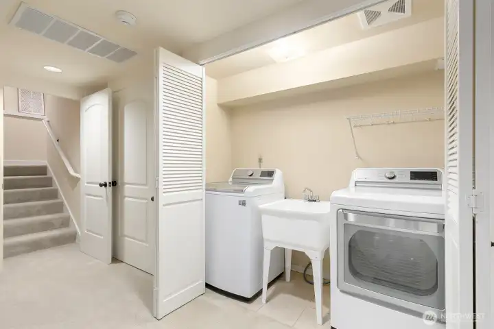 Full-sized laundry in the lower level.