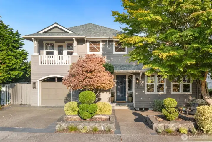 Attached garage is tall with plenty of space for larger vehicles.