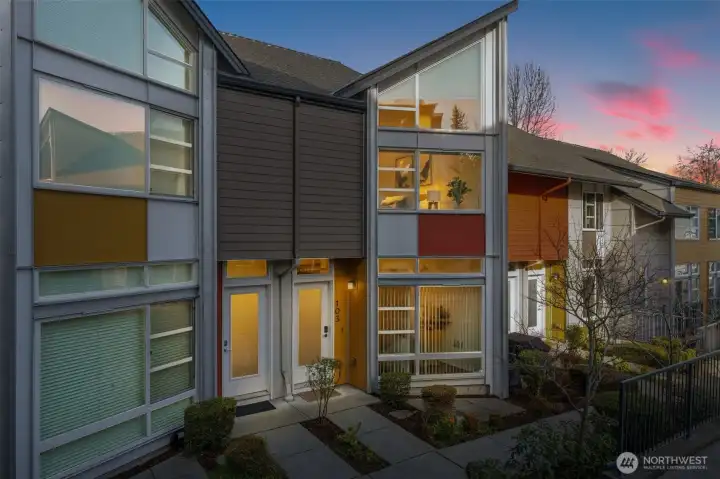 It enters on main floor which is rare in this community (others enter on lower floor and needs to walk a flight of stairs to the main living spaces)