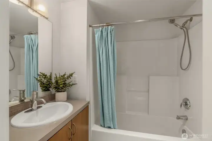 This full bathroom adjacent to the guest bedroom.