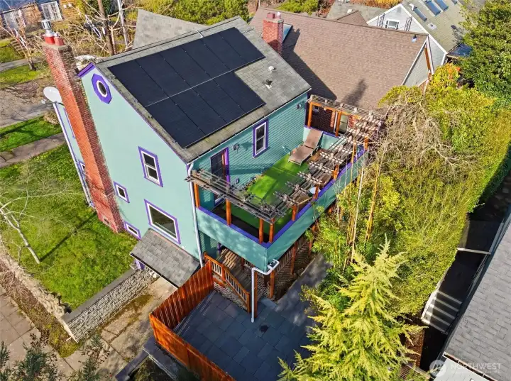 View of solar panels