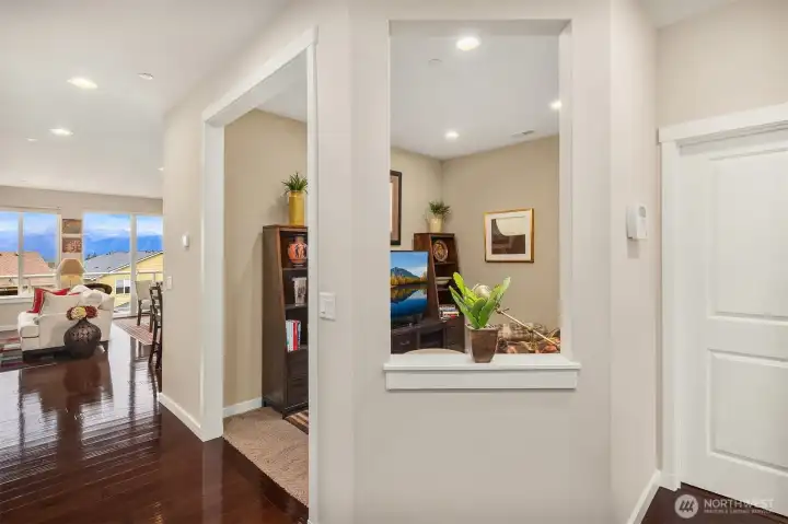 Entryway looking toward the den and living areas beyond.