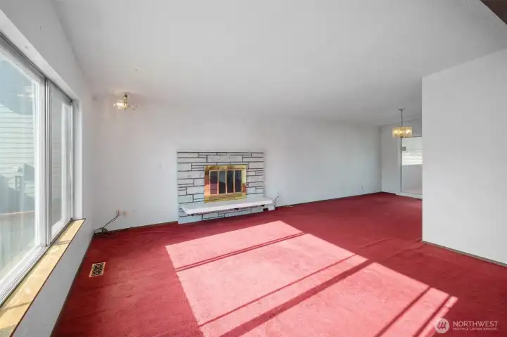 Large Open Living room has tons of potential!