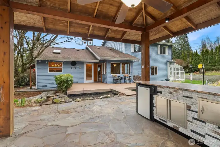 As you can see, the conveniently located, covered gazebo is just off the kitchen.