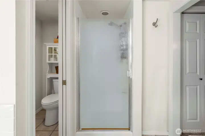 Primary bath ensuite shower and private commode