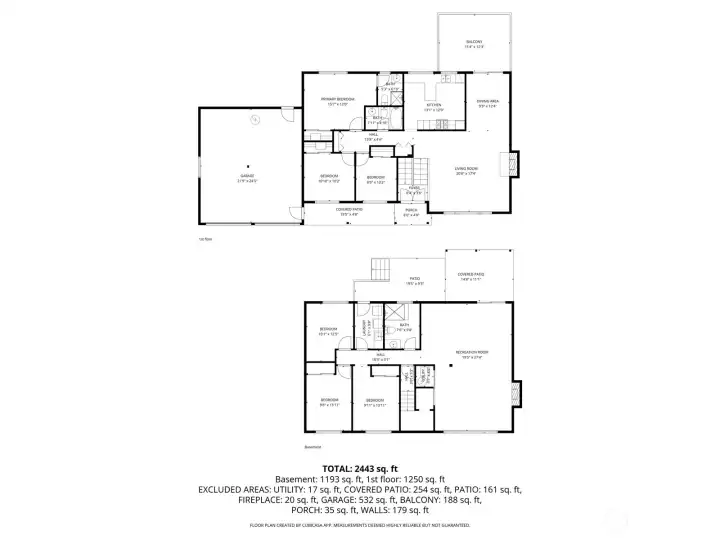 Floor plan with estimated Dimensions