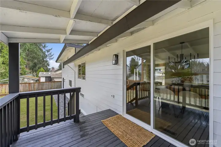 Covered deck.