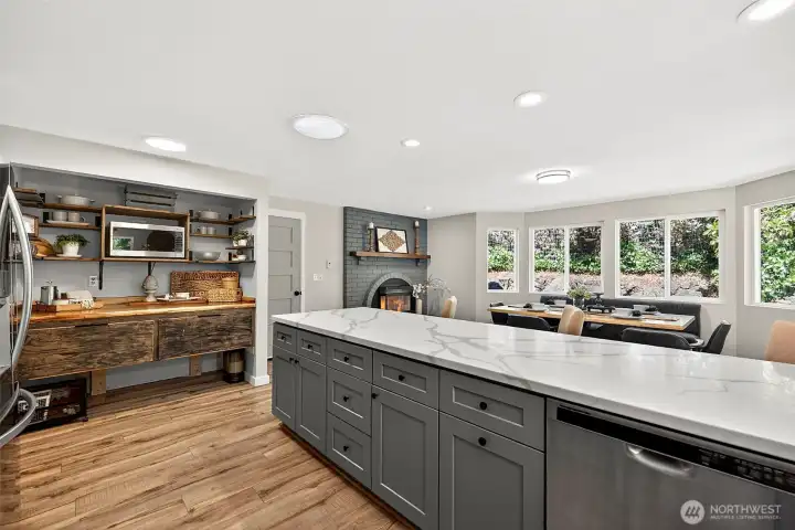 Custom Coffee Bar & Pantry Prep Station Adds to the Overall Charm & Character of the Home!
