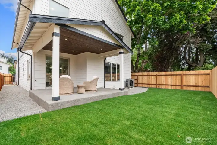 Landscaped backyard perfect for playing gardens and Moore. Fully fenced for privacy and your pets.