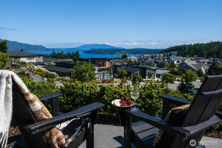 Relax on the front patio overlooking the world.
