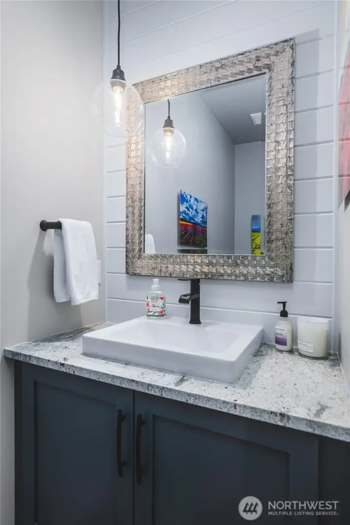 Main level half bath.