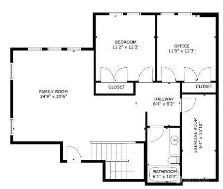 Lower level floor plan