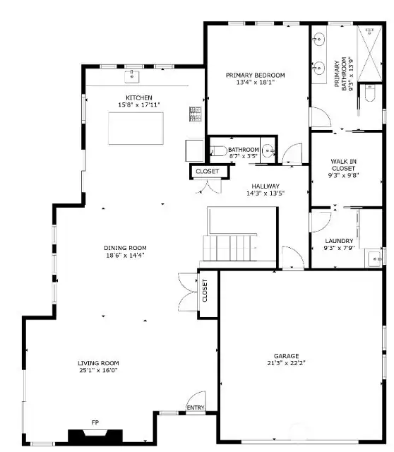 Main level floor plan