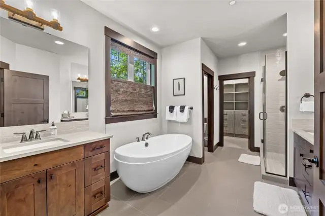 Primary bathroom is gorgeous.