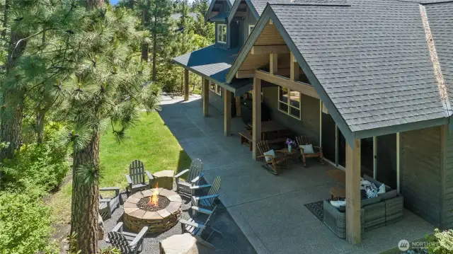 Birds eye view of the expansive outdoor living space.