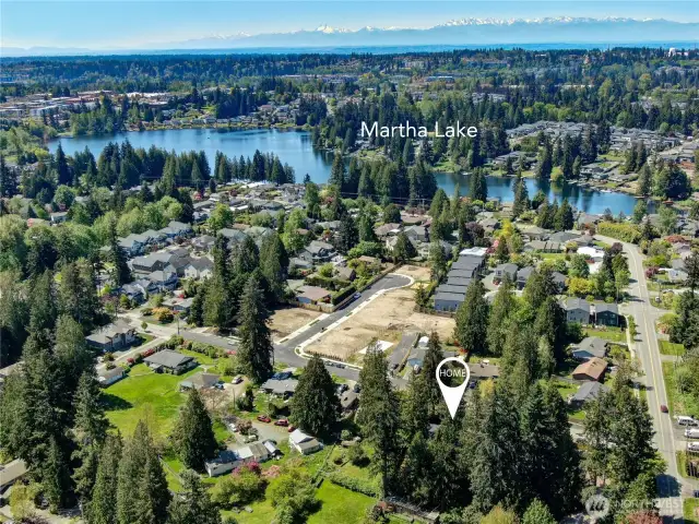 Prime location just blocks from Martha Lake.