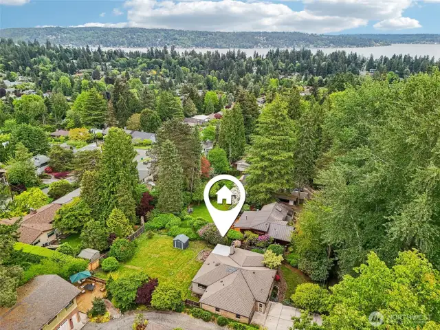 Aerial view looking out Northeast.