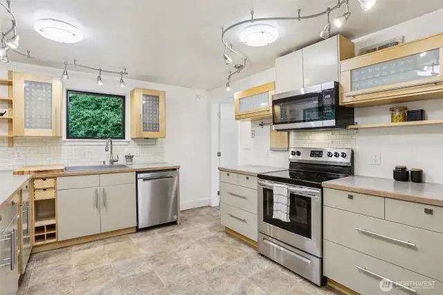 Stainless steel appliances.