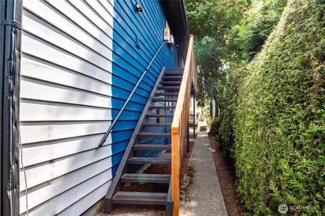 Entry stairs for unit 3 on second floor and unit 1 below.