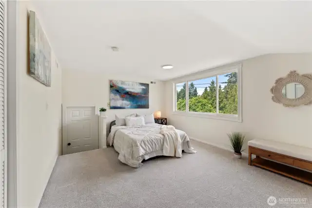 Massive room upstairs with huge windows