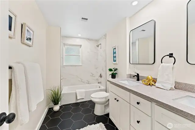 Spacious and light new bathroom