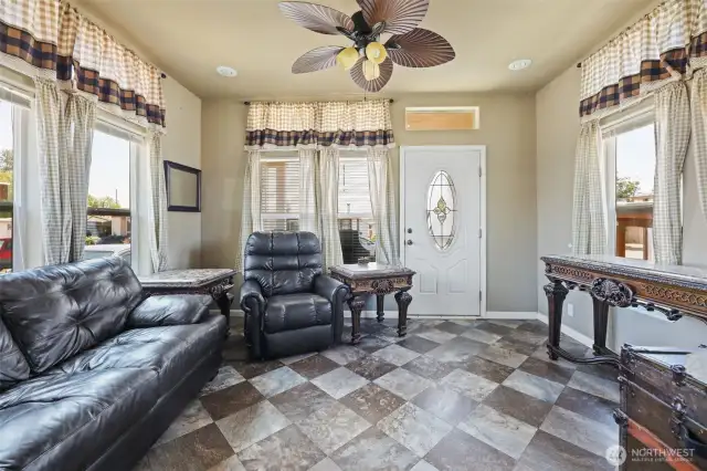 Looking from inside towards front door