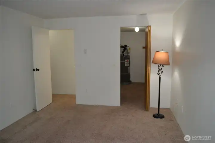 primary bedroom with closet almost as big as the bedroom!